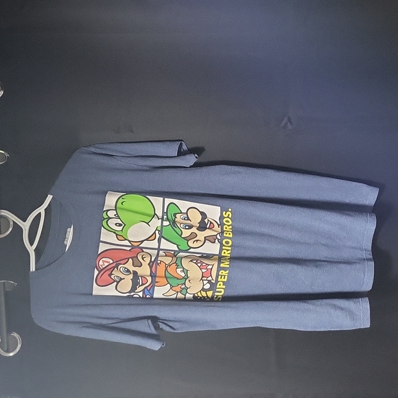 Super Mario Brothers T Shirt. Size Men's LG Blue - Picture 1 of 4